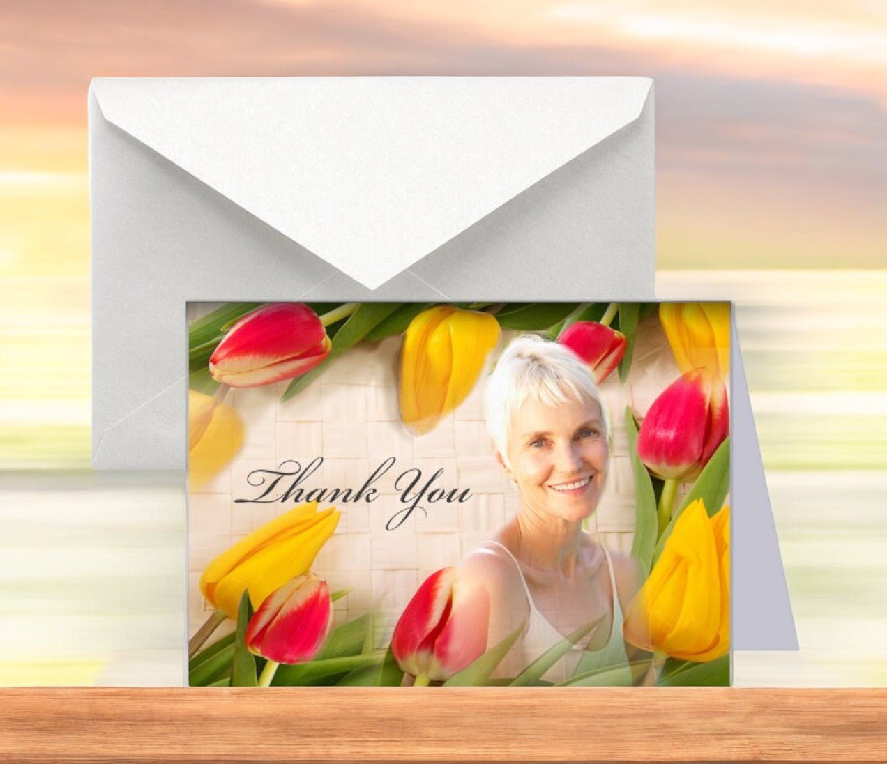 Tulips Funeral Thank You Card Design & Print (Pack of 50) - The Funeral Program Site