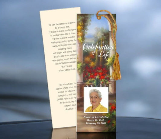 Tuscany Memorial Bookmark Template - The Funeral Program Site