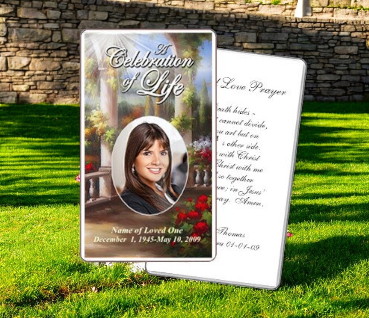 Tuscany Prayer Card Template - The Funeral Program Site