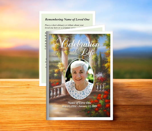 Tuscany Small Memorial Card Template