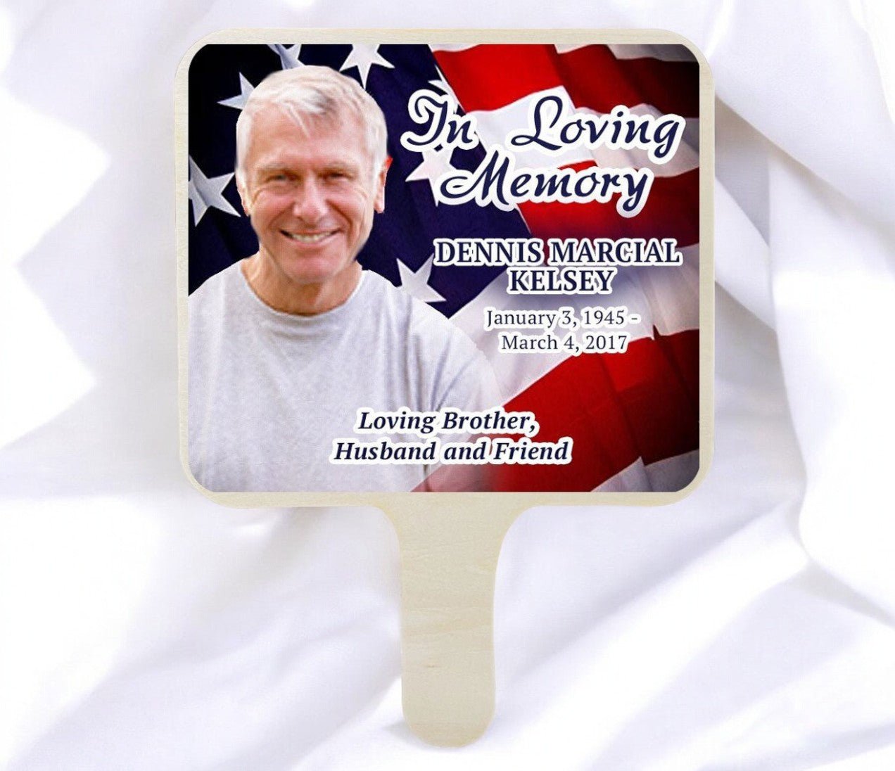 US Flag All - In - One Memorial Hand Fan (Pack of 10) - The Funeral Program Site