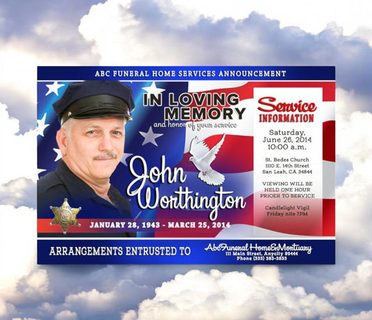 US Flag Custom Social Media Announcement - The Funeral Program Site