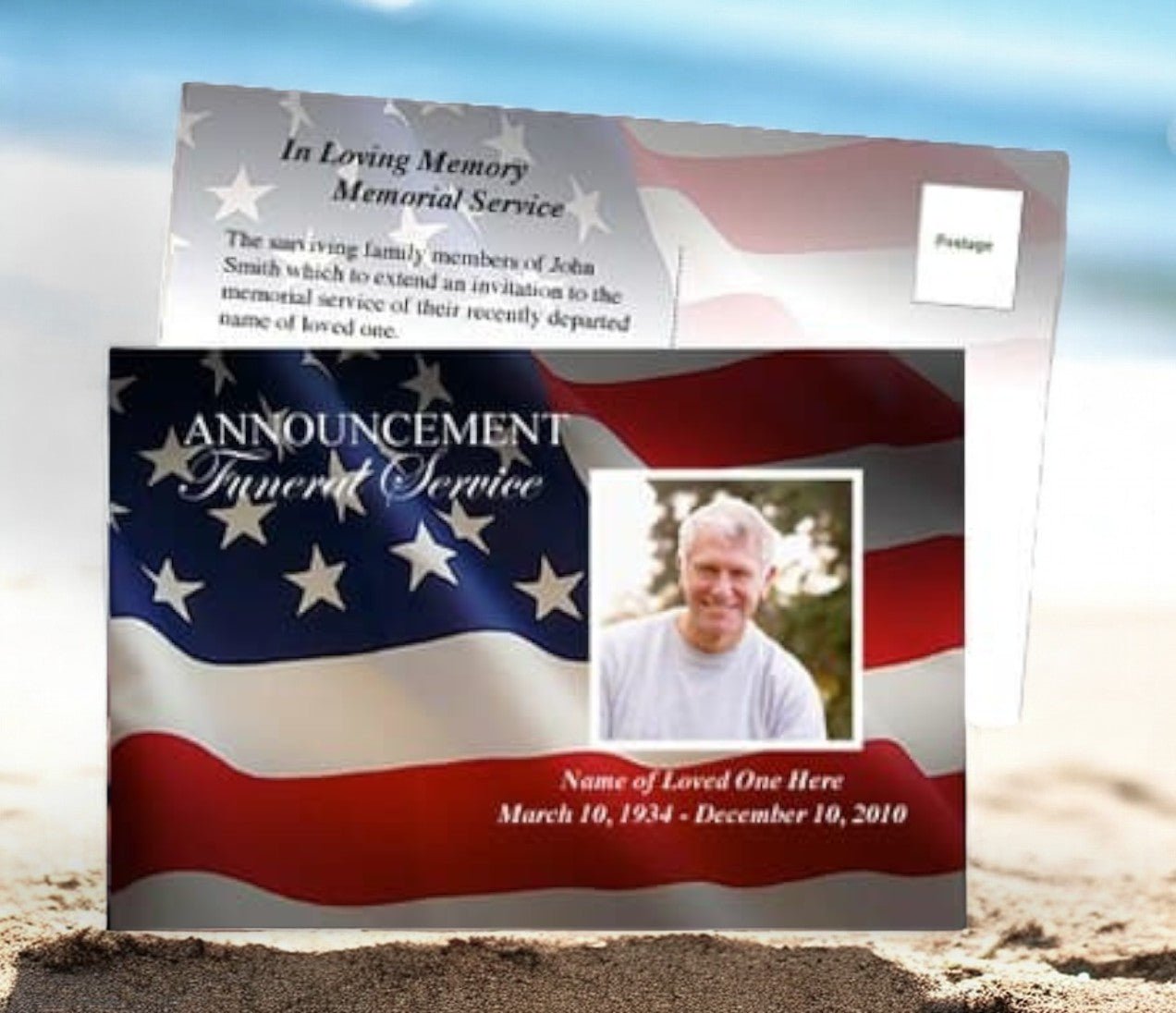 US Flag Funeral Announcement Template - The Funeral Program Site