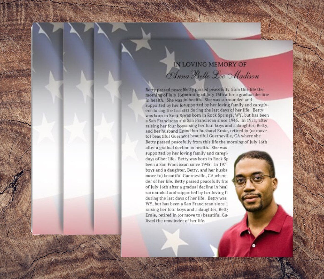 U.S. Flag Funeral Flyer Design & Print (Pack of 50) - The Funeral Program Site