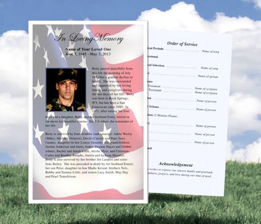 U.S. Flag Funeral Flyer Template - The Funeral Program Site