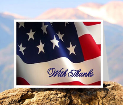 US Flag Thank You Card Template - The Funeral Program Site