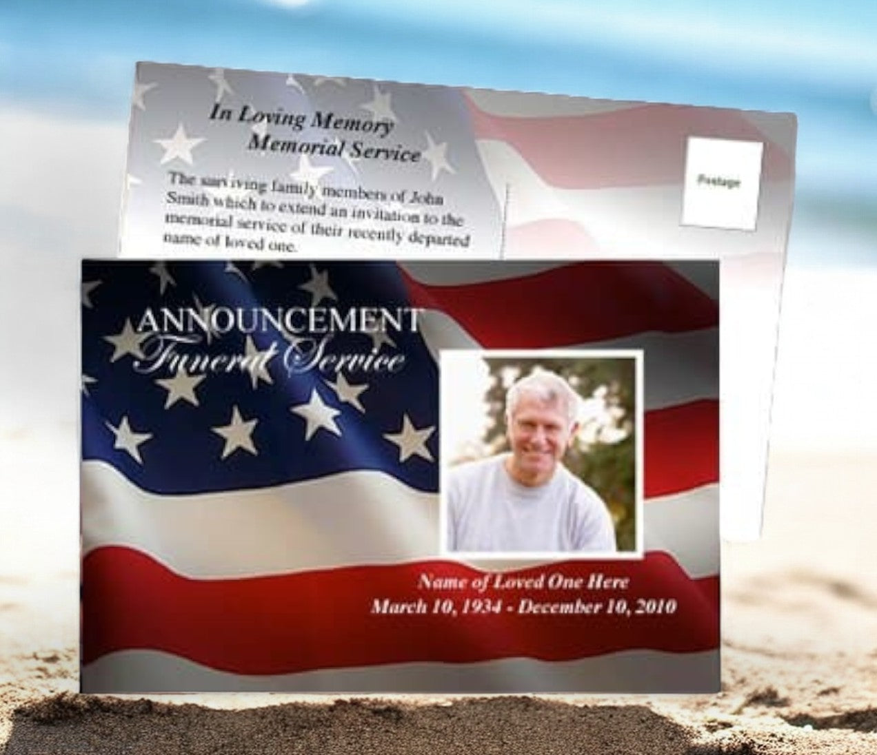 US Flag Funeral Announcement Template