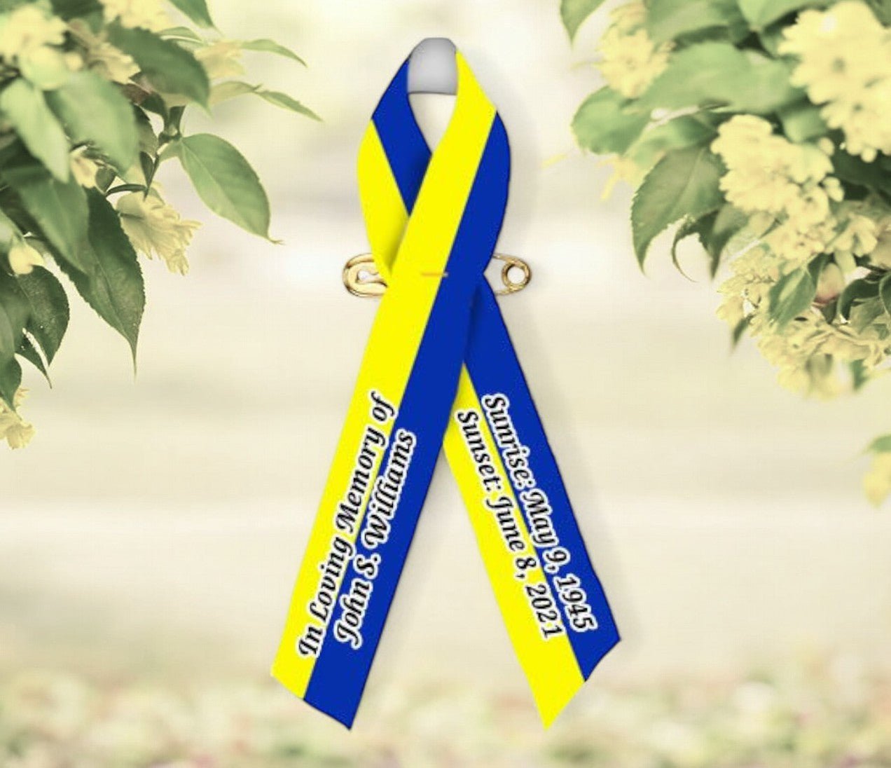 Vertical Stripe Custom Awareness Ribbons 2 Color - Pack of 10 - The Funeral Program Site