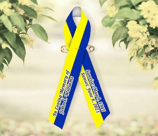 Vertical Stripe Custom Awareness Ribbons 2 Color - Pack of 10 - The Funeral Program Site