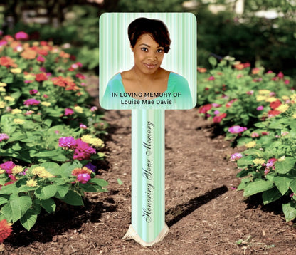 Vertical Stripes Personalized Memorial Garden Plant Stake