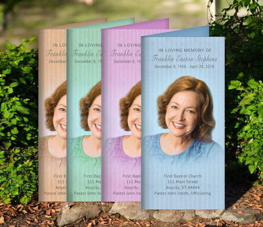 Vertical Stripes Long Fold Program Design & Print (Pack of 50) - The Funeral Program Site