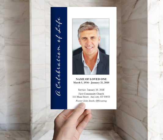 Vertical Funeral Program Template