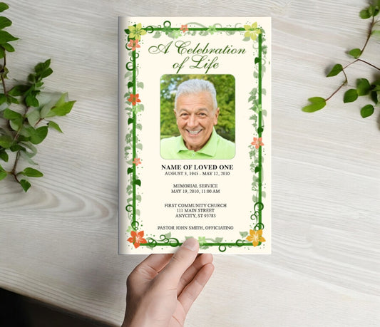 Vines Funeral Program Template