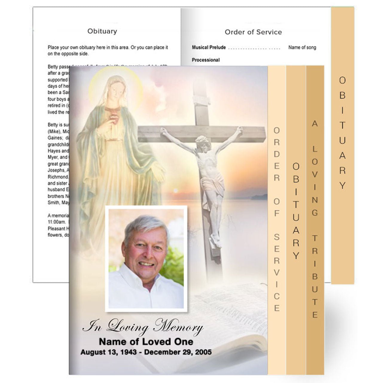 Vision 8 - Sided Graduated Program Template - The Funeral Program Site