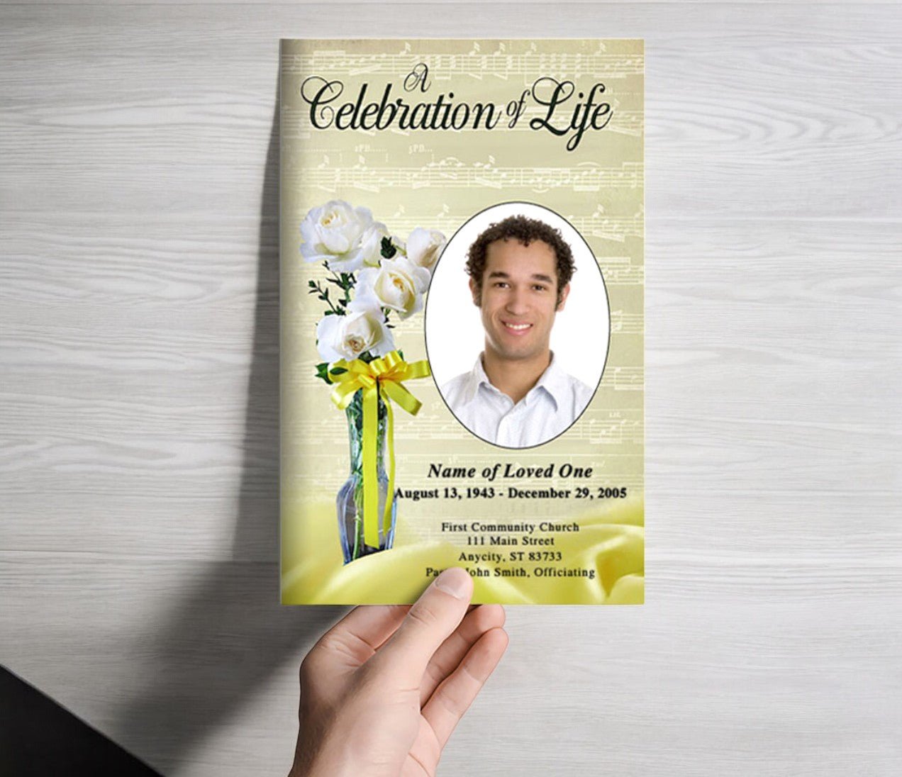 Vivace Funeral Program Template - The Funeral Program Site