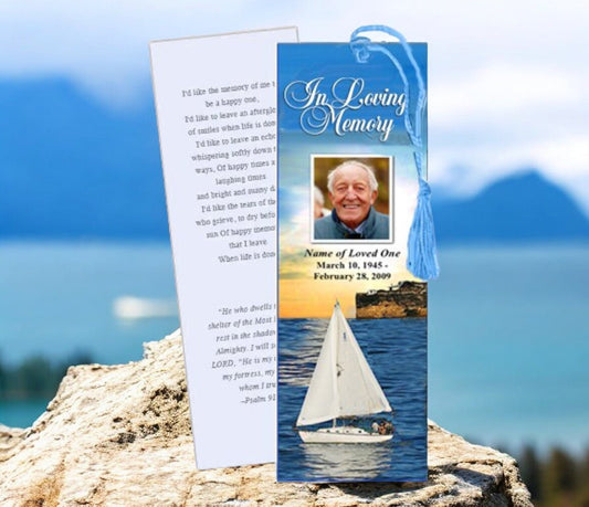 Voyage Memorial Bookmark Template - The Funeral Program Site