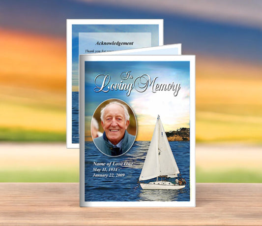 Voyage Small Memorial Card Template