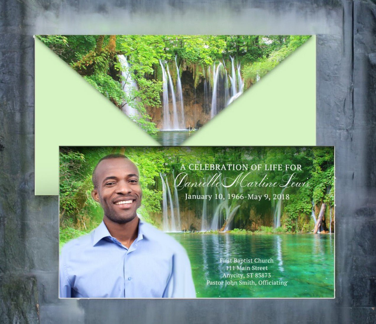 Waterfall Envelope Fold Program Done For You Design & Print (Pack of 50) - The Funeral Program Site