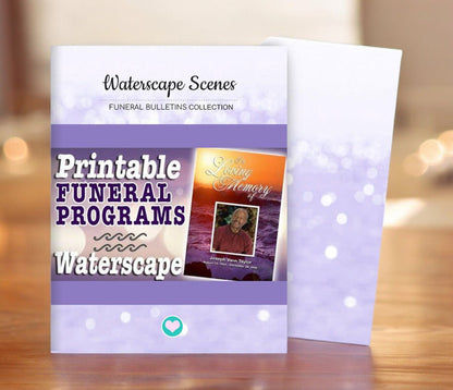 Waterscape Printable Funeral Program Catalog - The Funeral Program Site