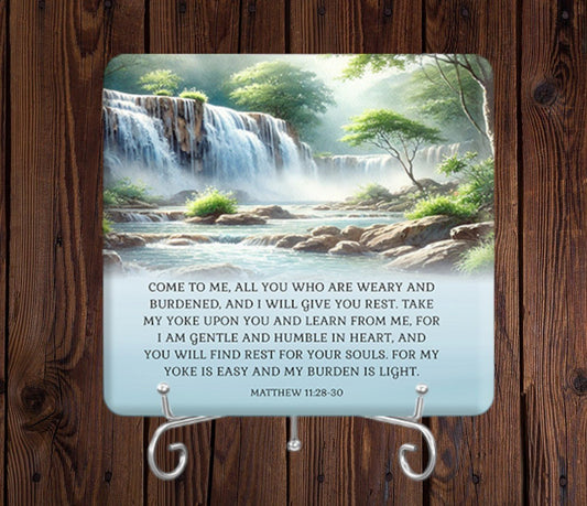 Weary and Burdened Bible Verse Plaque - The Funeral Program Site