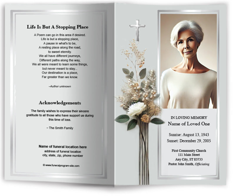 Sleek Funeral Program Template