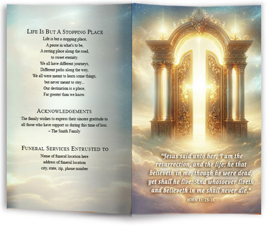 Gate of Heaven Funeral Program Template