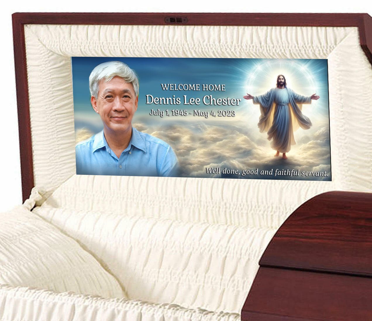 Welcome Home Casket Head Panel Insert - The Funeral Program Site