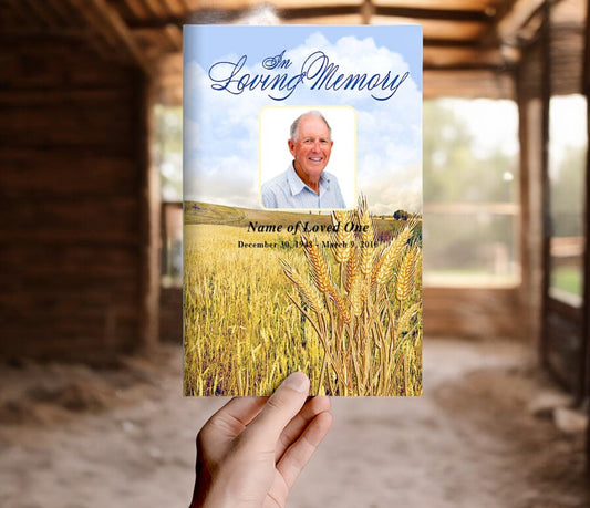 Wheat Funeral Program Template - The Funeral Program Site