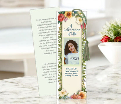 Whimsy Memorial Bookmark Template - The Funeral Program Site