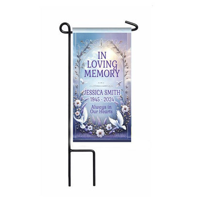 White Doves Memorial Garden or Cemetery Flag - The Funeral Program Site