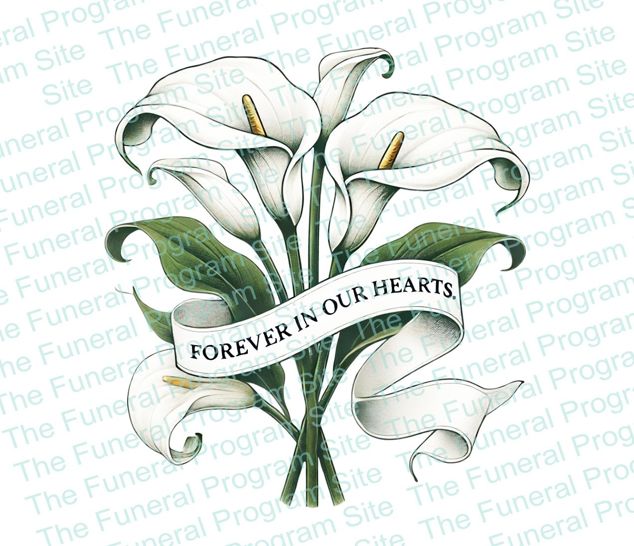 White Lilies Funeral Clip Art - The Funeral Program Site