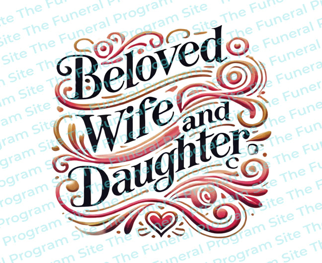 Wife and Daughter Funeral Program Title