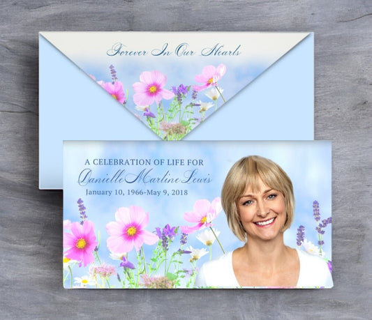 Wildflowers Envelope Fold Funeral Program Done For You Design & Print (Pack of 50) - The Funeral Program Site