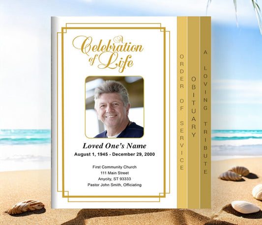 Windsor 8-Sided Graduated Funeral Program Template