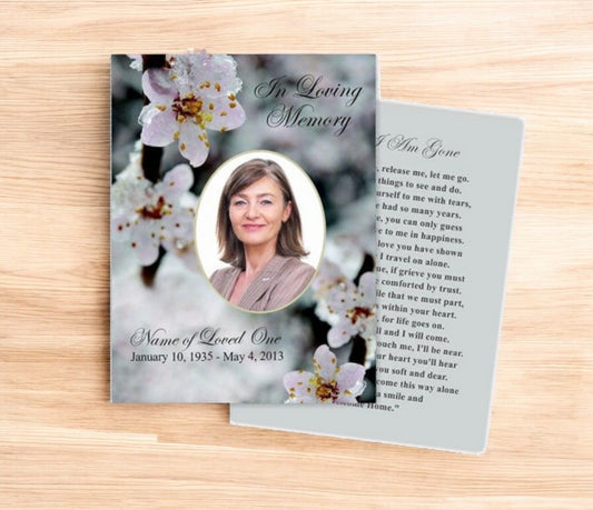 Winter Small Memorial Card Template