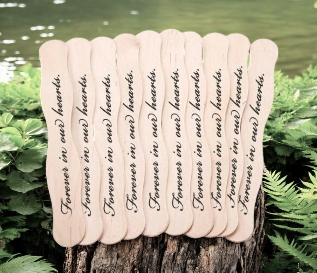 Wooden Fan Handles With Permanent Adhesive Strip (10 Pkg) - The Funeral Program Site