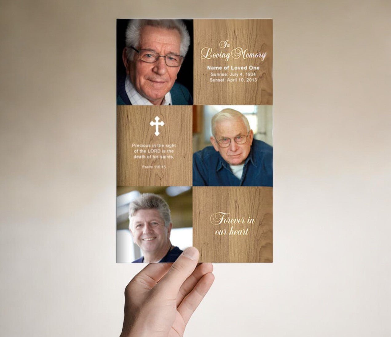 Wooden Funeral Program Template - The Funeral Program Site