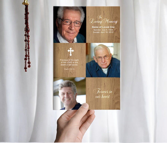 Wooden Funeral Program Template