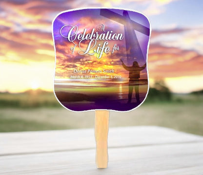 Worship Personalized Hour Glass Memorial Fan (Pack of 10)