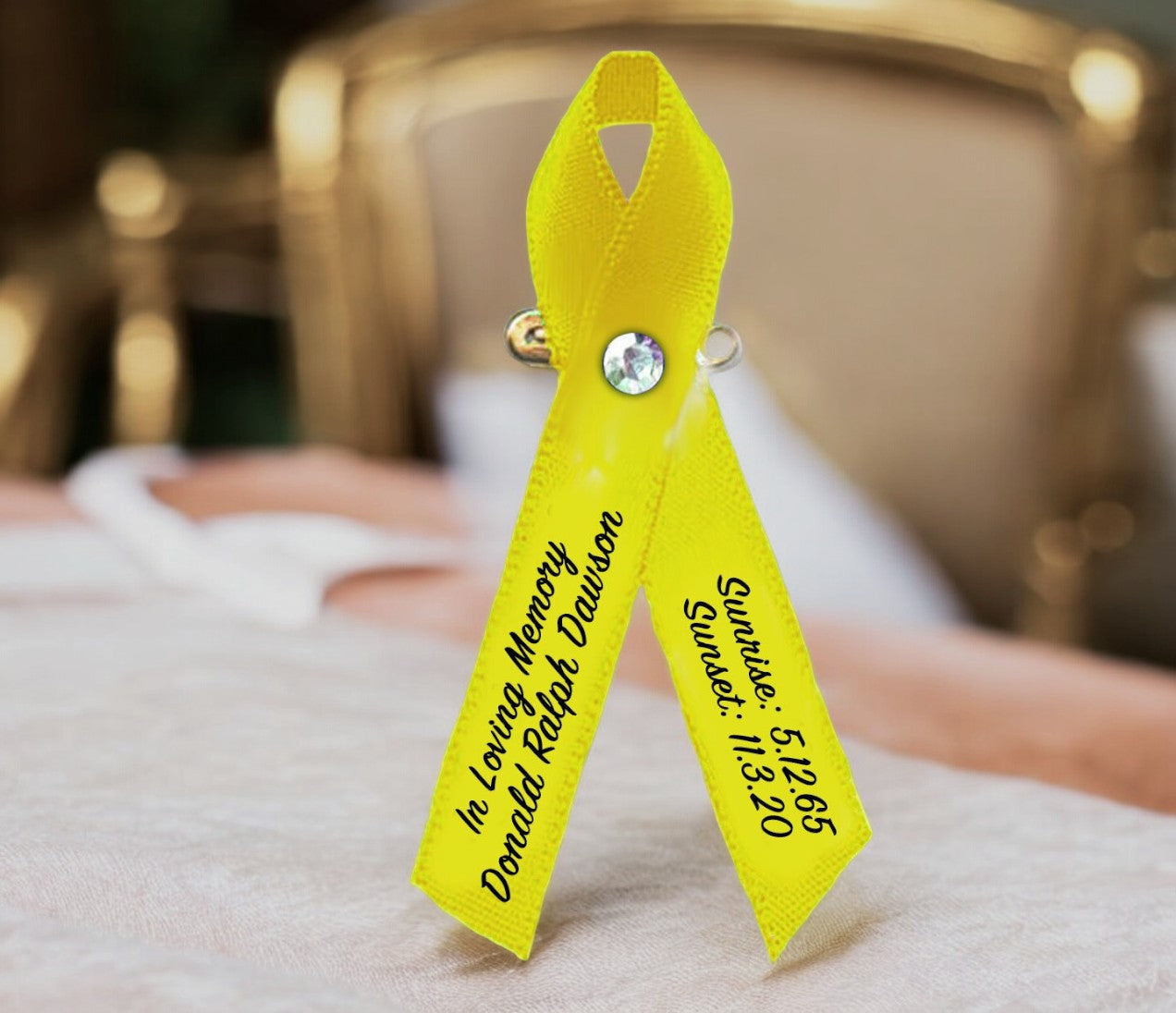 Yellow Cancer Ribbon - Pack of 10