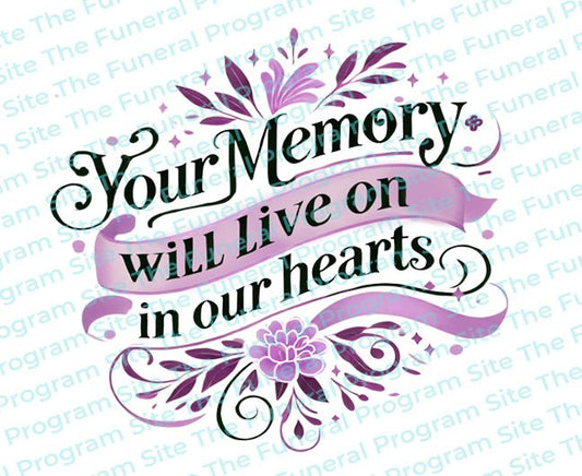 Your Memory Funeral Quote Word Art - The Funeral Program Site