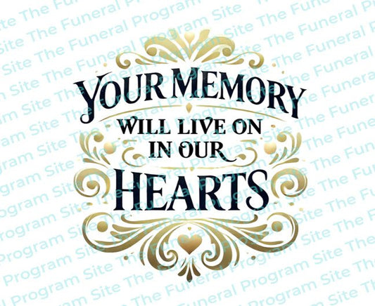 Your Memory Funeral Quote Word Art - The Funeral Program Site