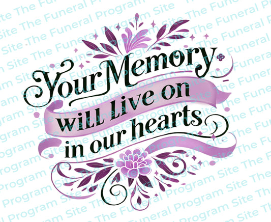 Your Memory Funeral Quote Word Art