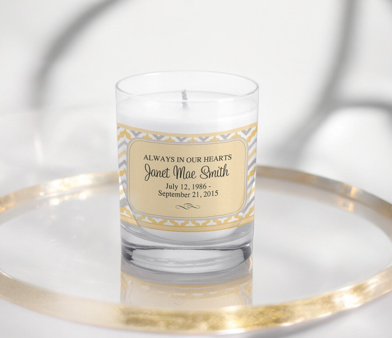 ZigZag Personalized Votive Memorial Candle