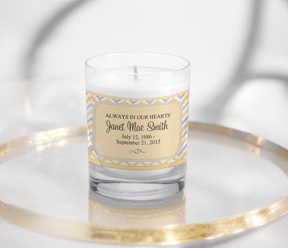 ZigZag Personalized Votive Memorial Candle