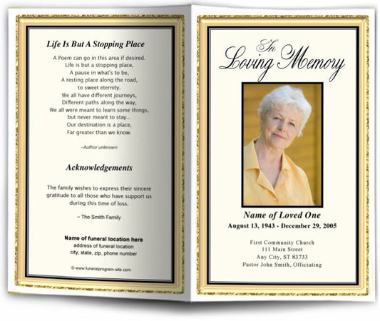 24K Funeral Program Template - The Funeral Program Site