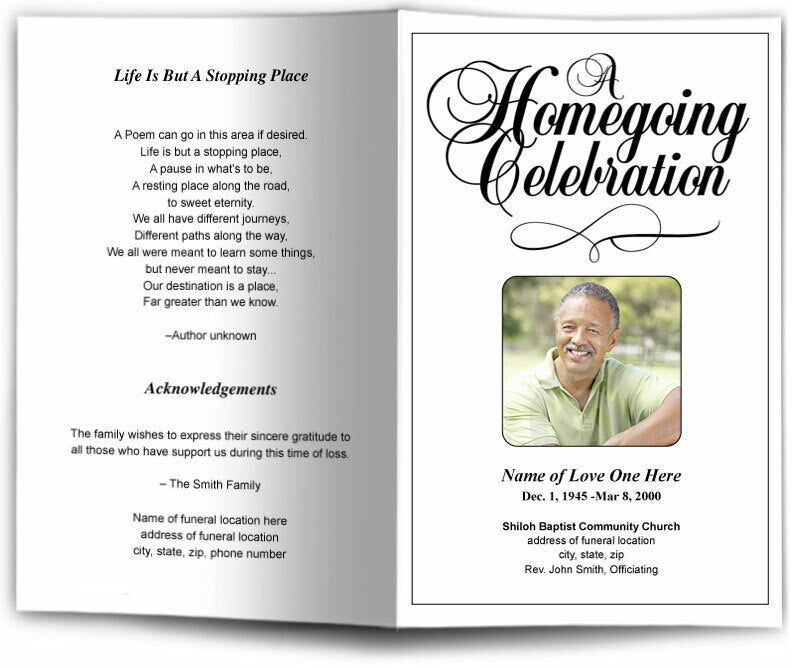 A HomeGoing Celebration Funeral Program Template - The Funeral Program Site