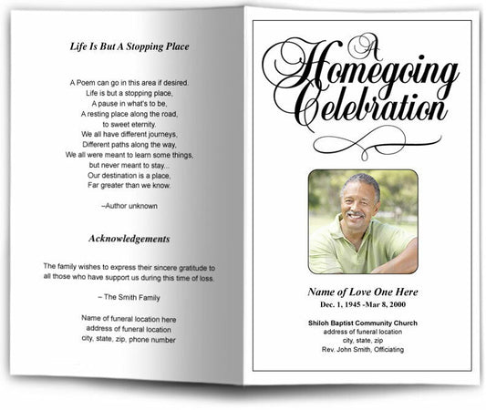 A HomeGoing Celebration Funeral Program Template - The Funeral Program Site