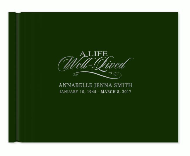 A Life Well Lived Landscape Funeral Guest Book - The Funeral Program Site