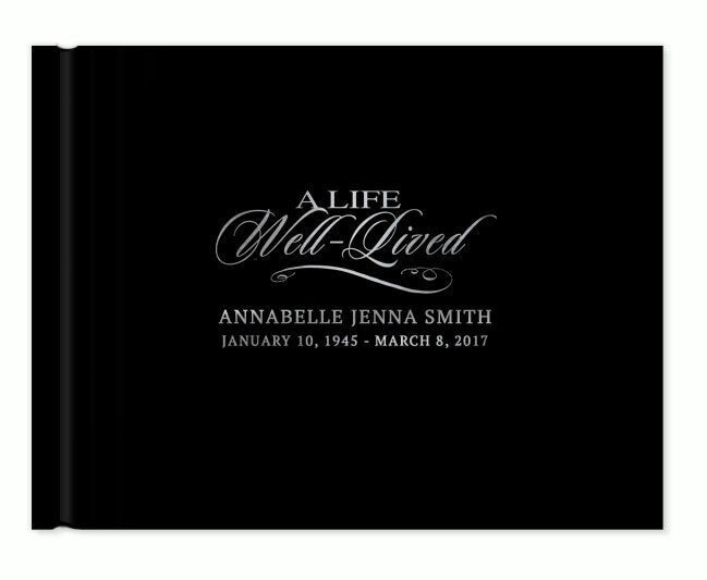 A Life Well Lived Landscape Funeral Guest Book - The Funeral Program Site